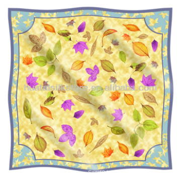 Silk Scarf For Spring Original Leaf Design Silk Scarf